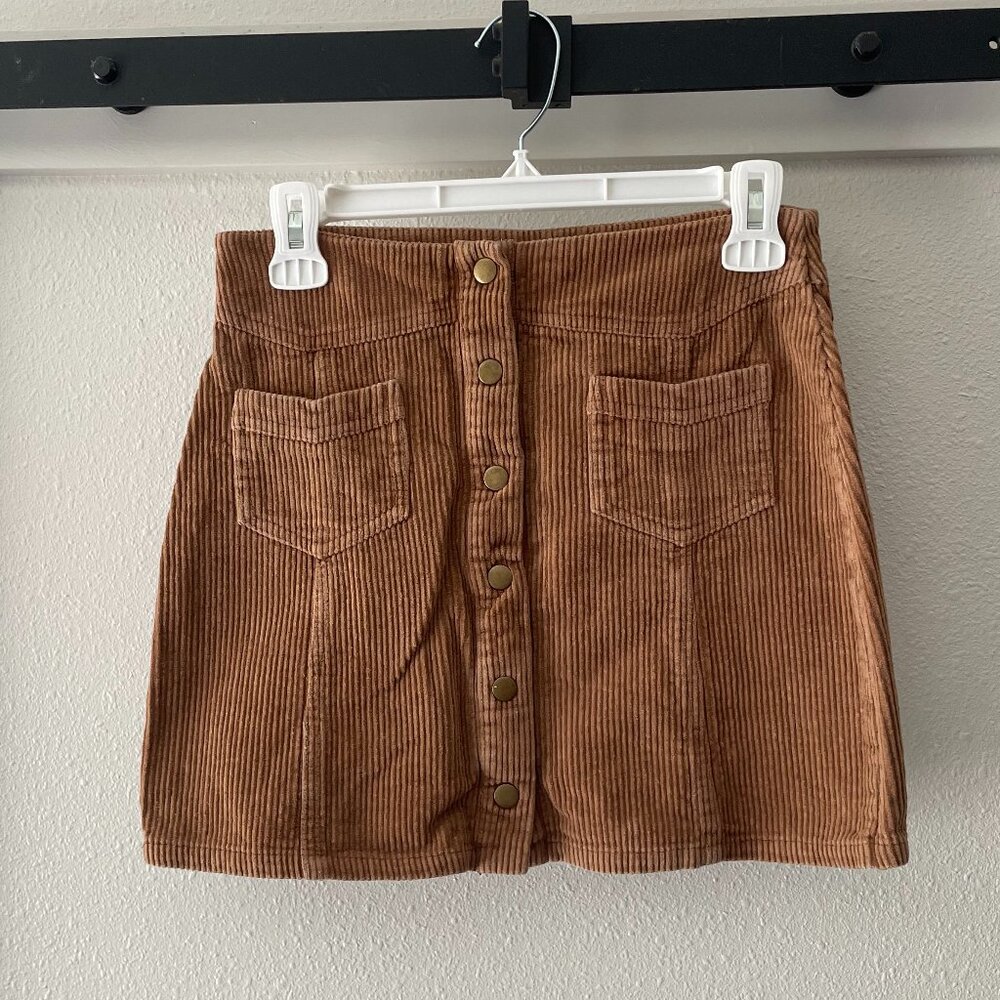 She+Sky Brown Corduroy Mini Skirt